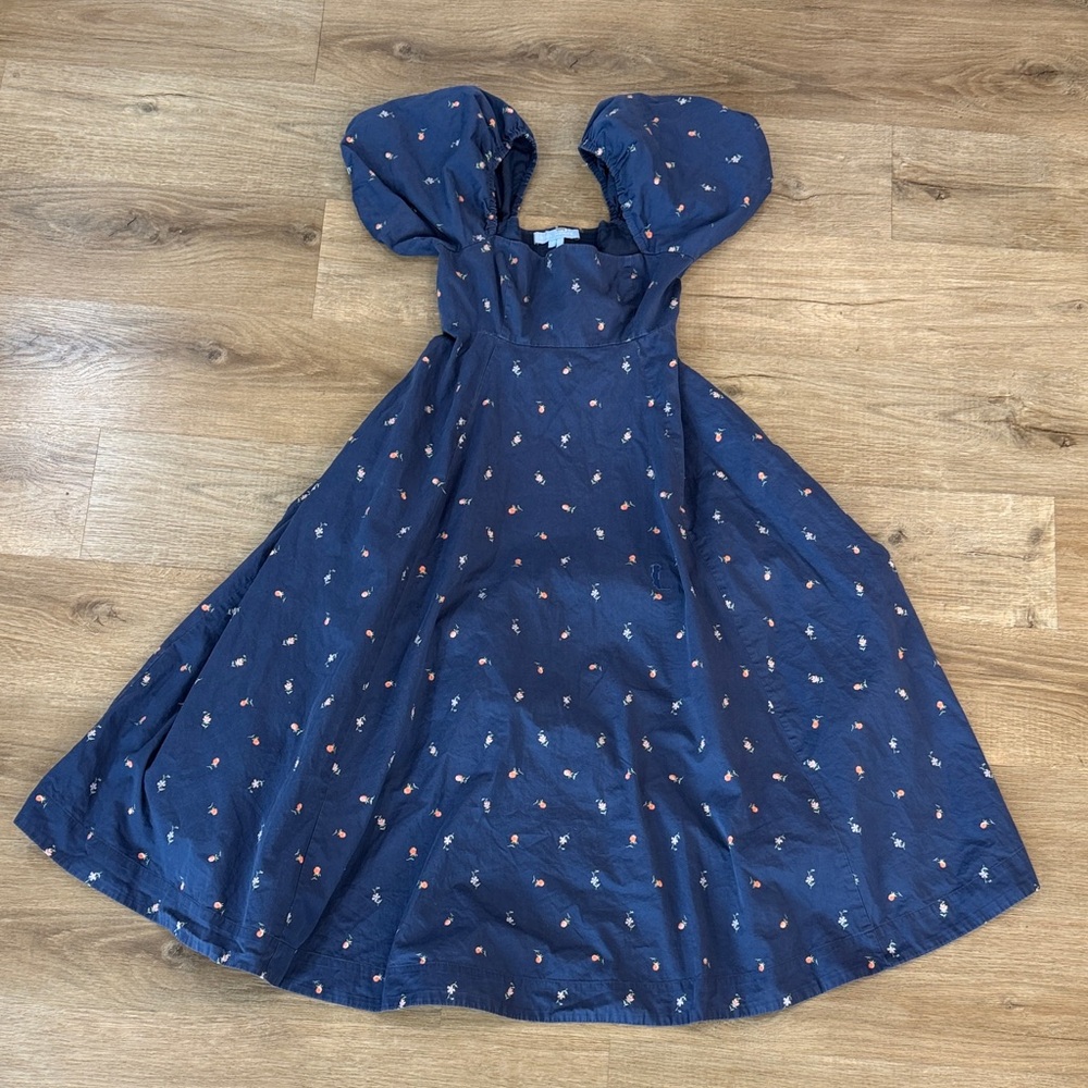 Hill House Navy Blue Floral Midi Matilda Dress - Picture 6 of 15